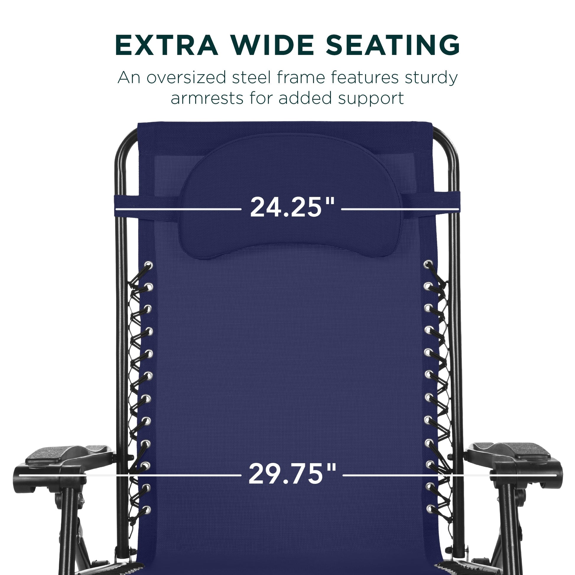 Oversized Reclining Zero Gravity Chair Lounger w/ Cup Holder, Pillow