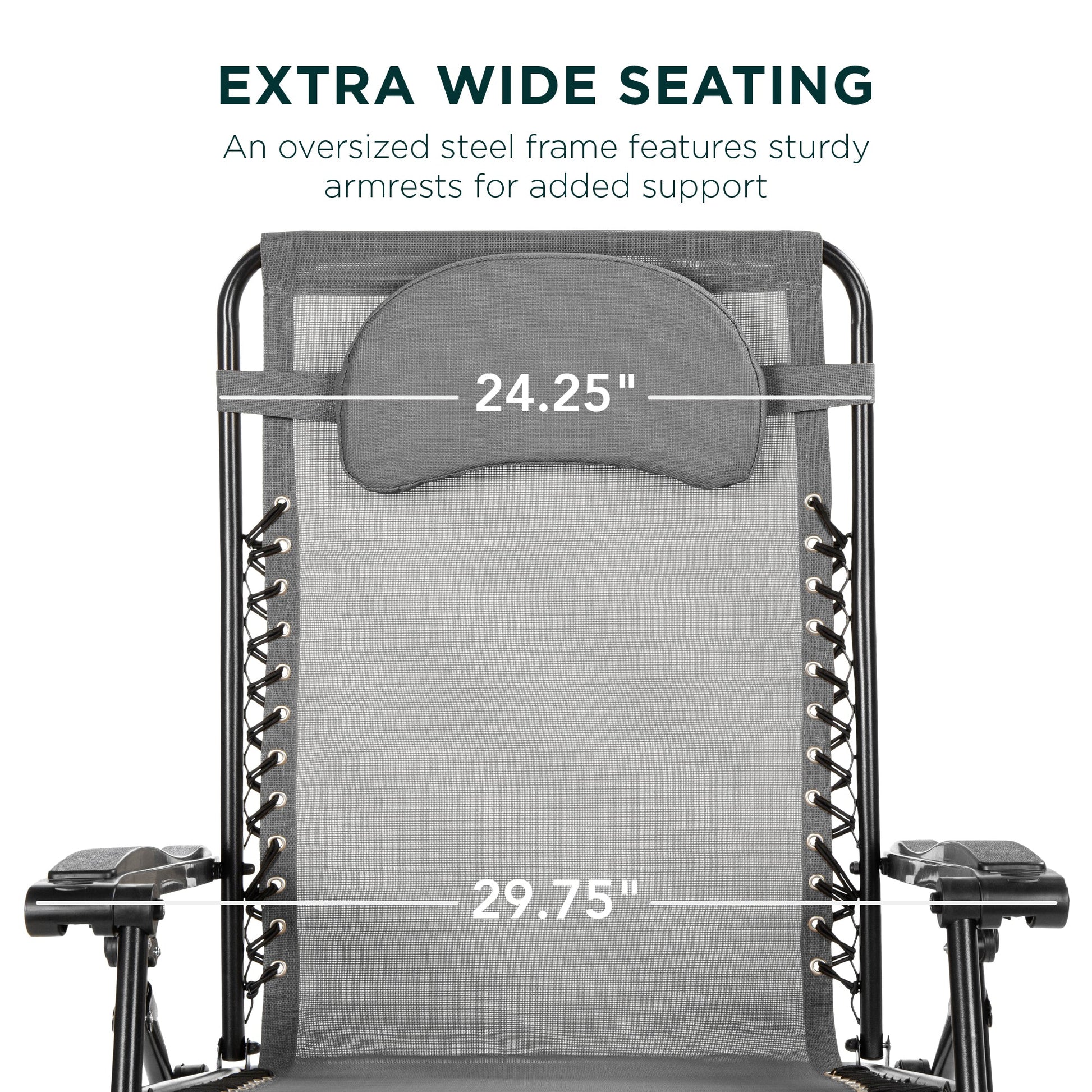 Oversized Reclining Zero Gravity Chair Lounger w/ Cup Holder, Pillow