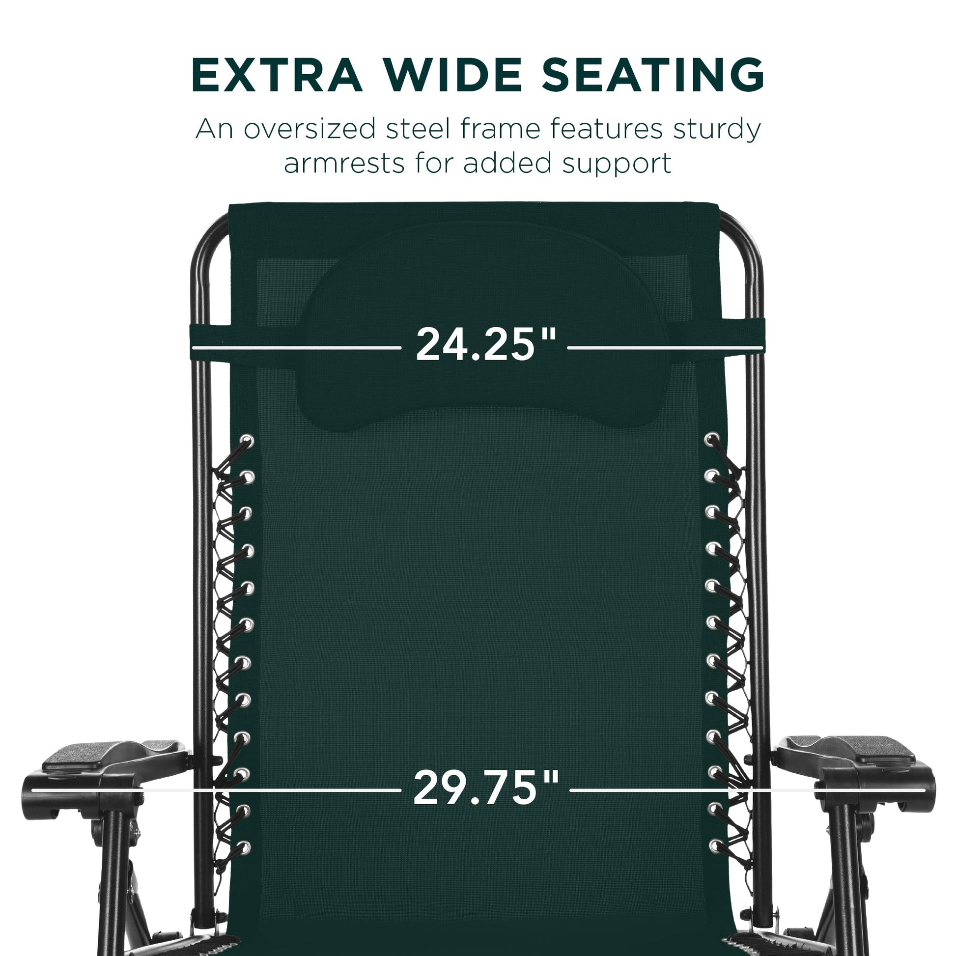 Oversized Reclining Zero Gravity Chair Lounger w/ Cup Holder, Pillow