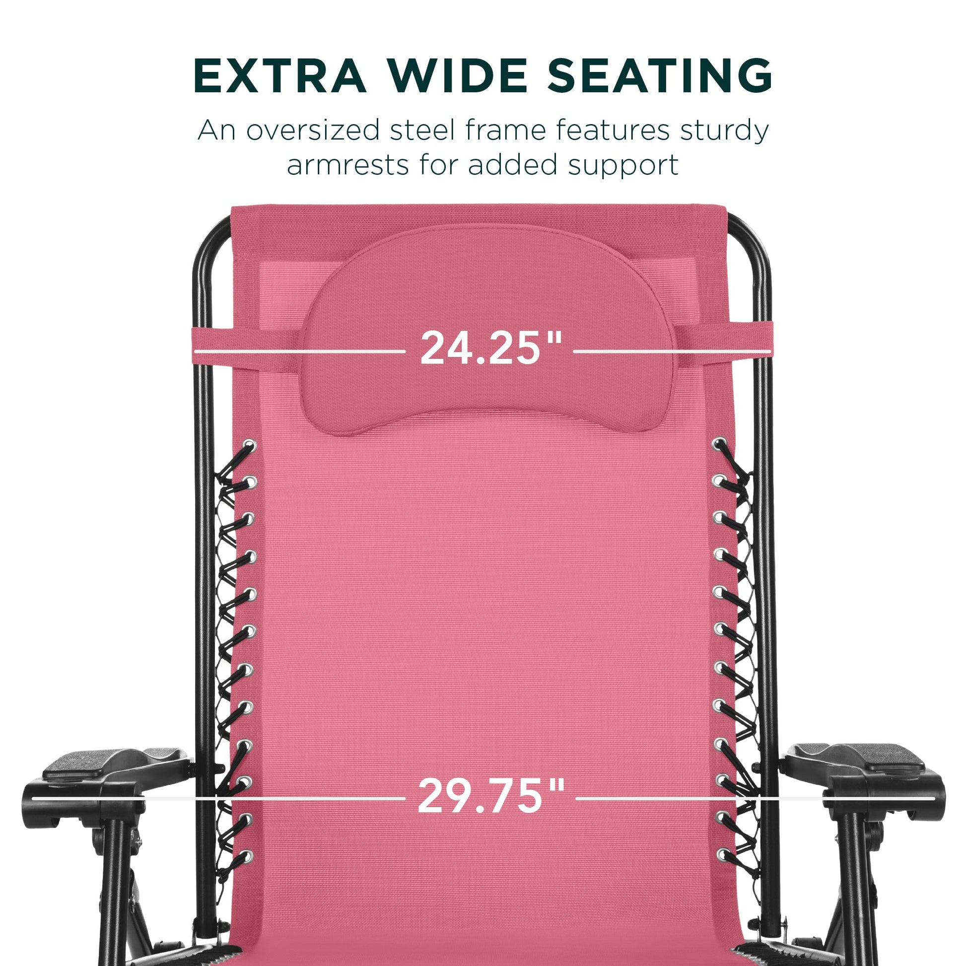 Oversized Reclining Zero Gravity Chair Lounger w/ Cup Holder, Pillow