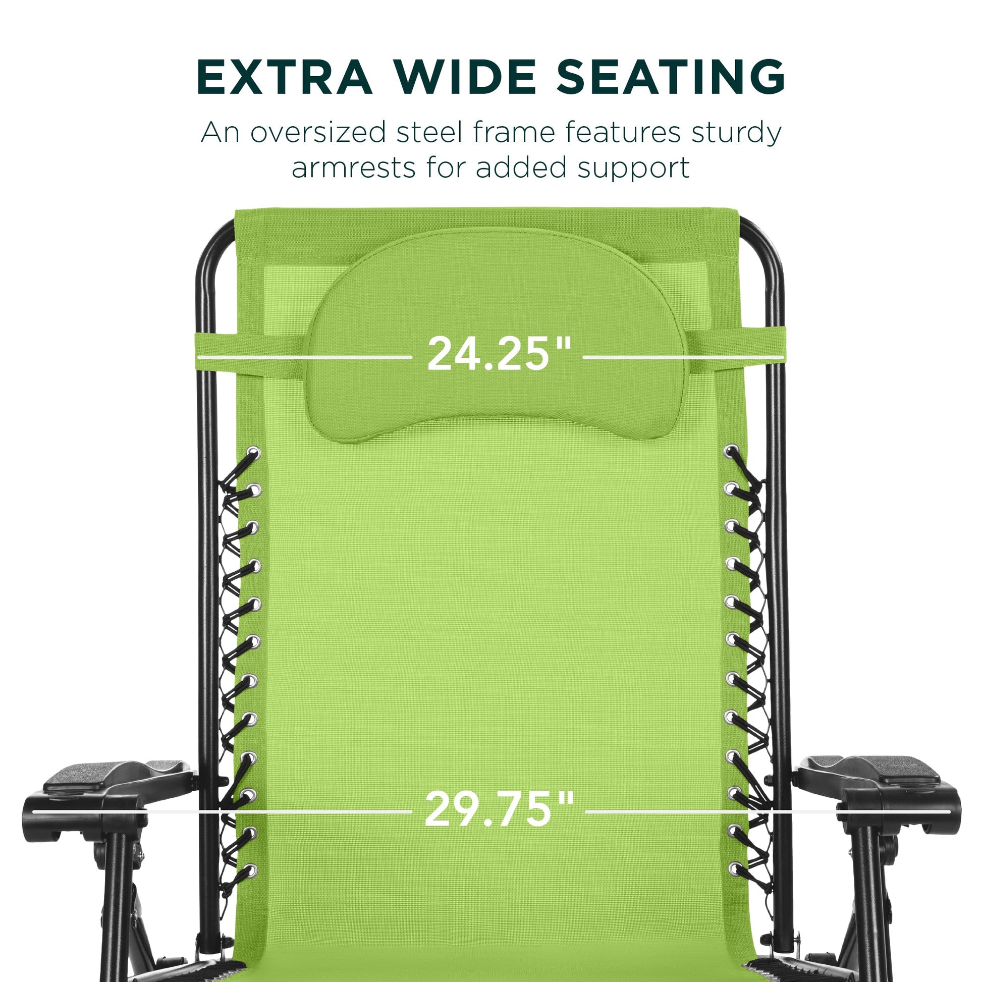 Oversized Reclining Zero Gravity Chair Lounger w/ Cup Holder, Pillow