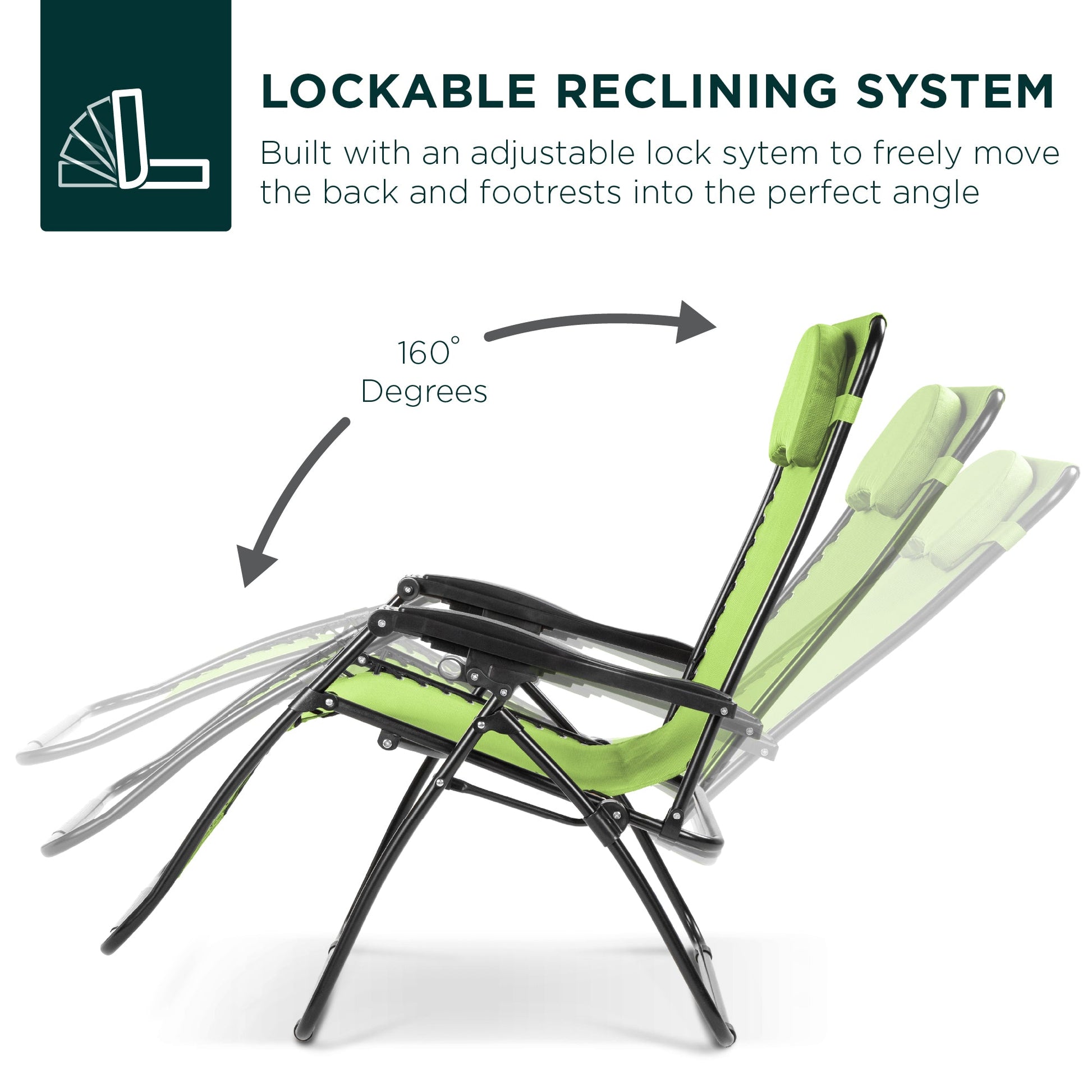 Oversized Reclining Zero Gravity Chair Lounger w/ Cup Holder, Pillow