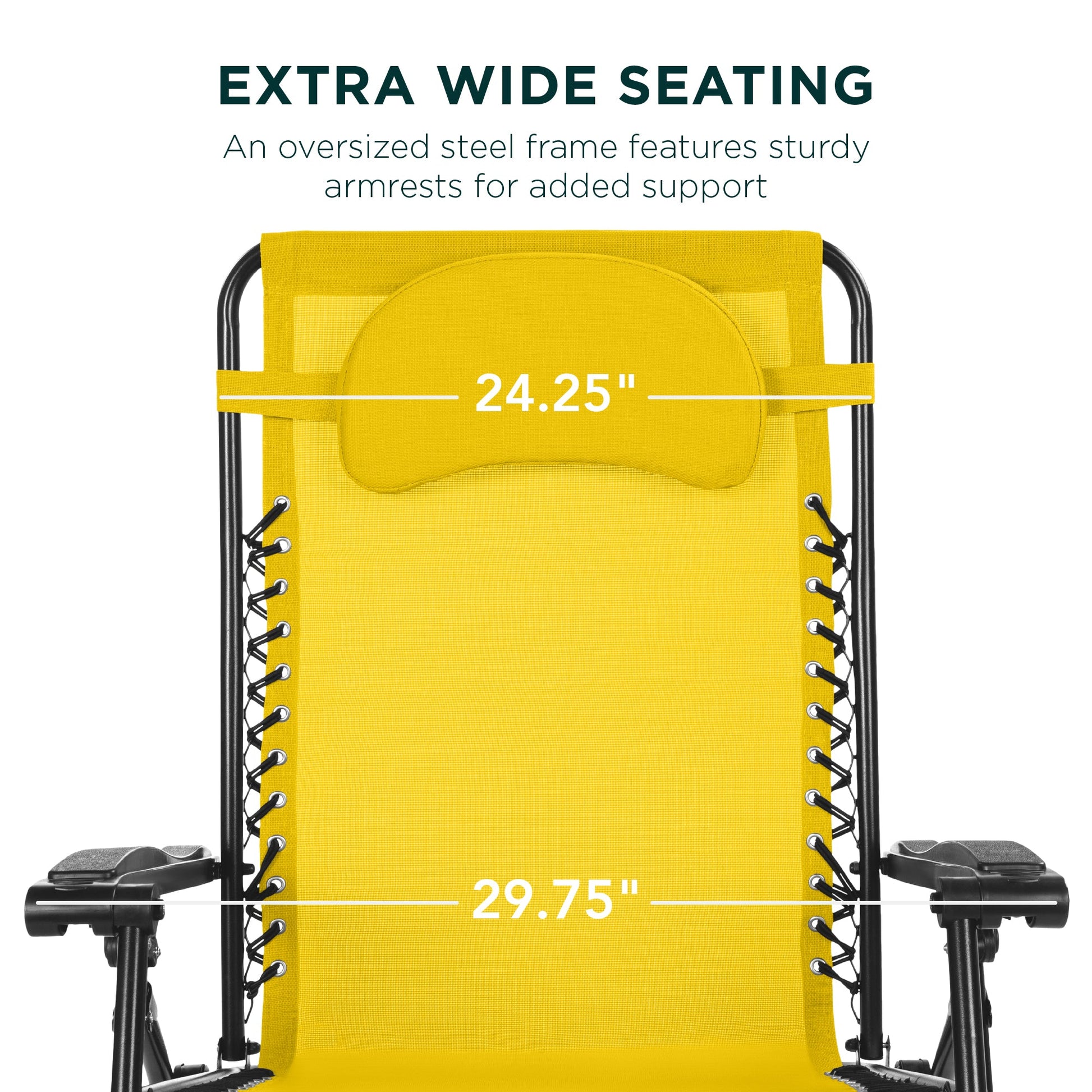 Oversized Reclining Zero Gravity Chair Lounger w/ Cup Holder, Pillow