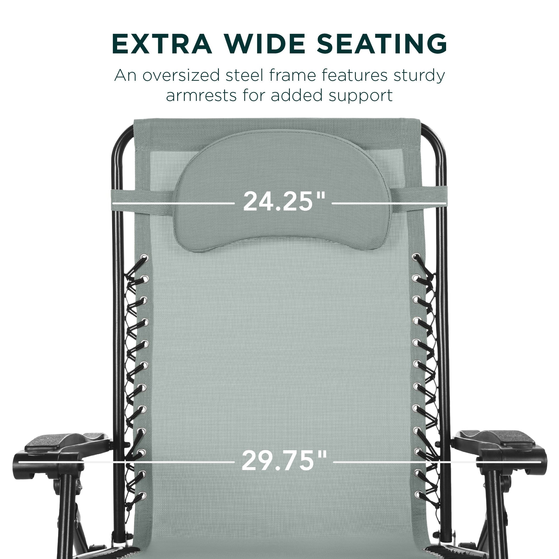 Oversized Reclining Zero Gravity Chair Lounger w/ Cup Holder, Pillow