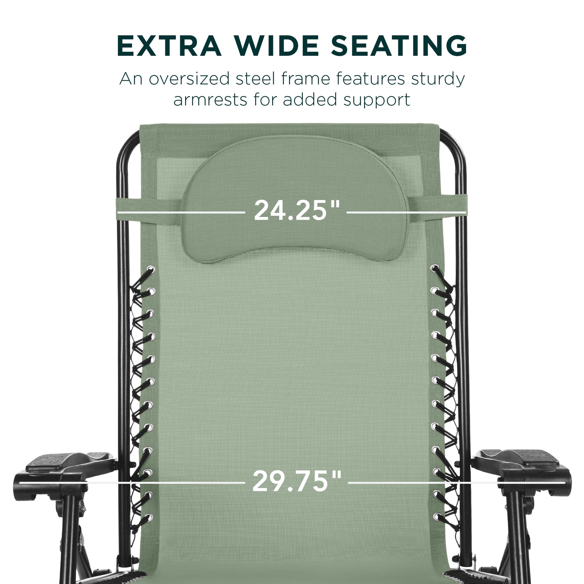 Oversized Reclining Zero Gravity Chair Lounger w/ Cup Holder, Pillow