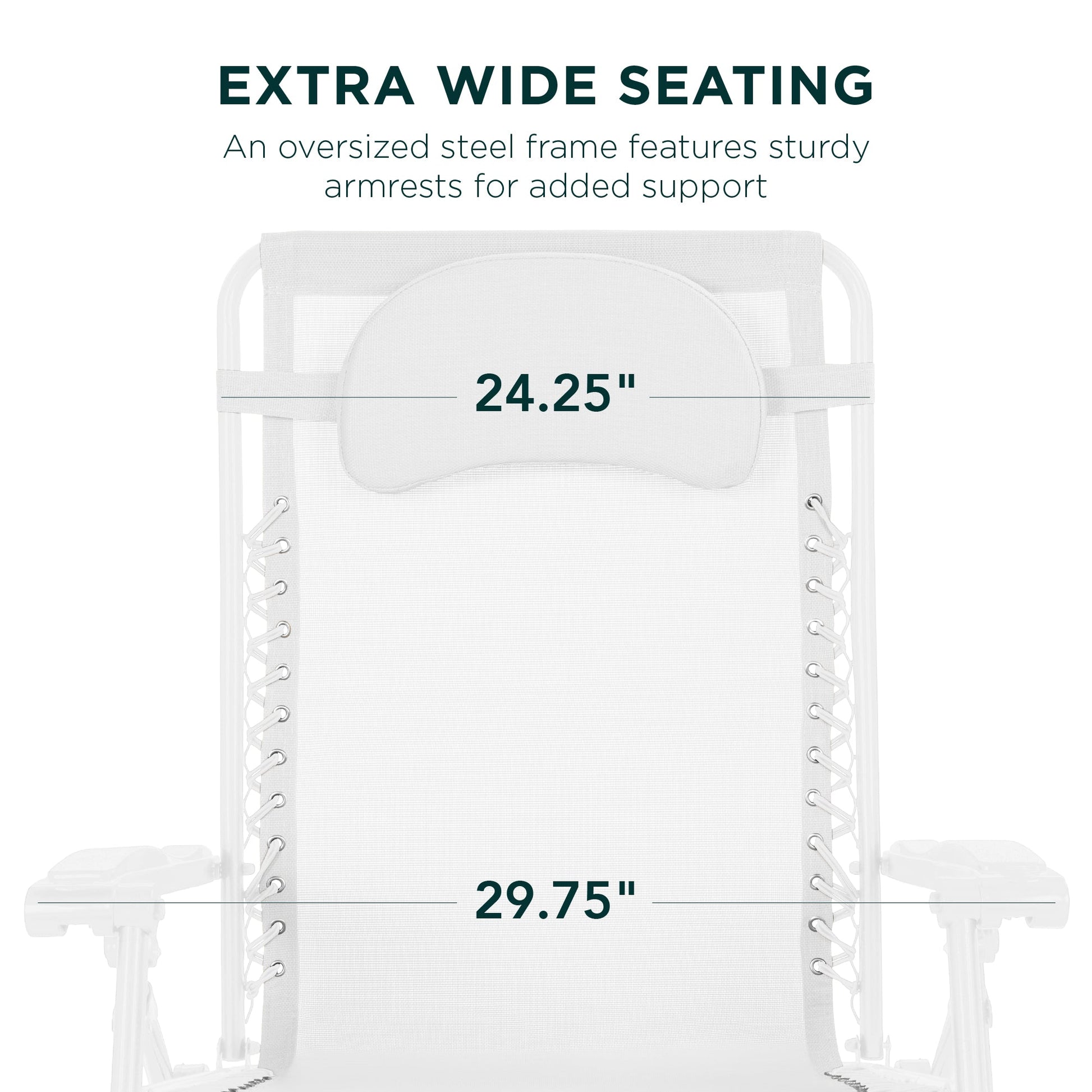 Oversized Reclining Zero Gravity Chair Lounger w/ Cup Holder, Pillow