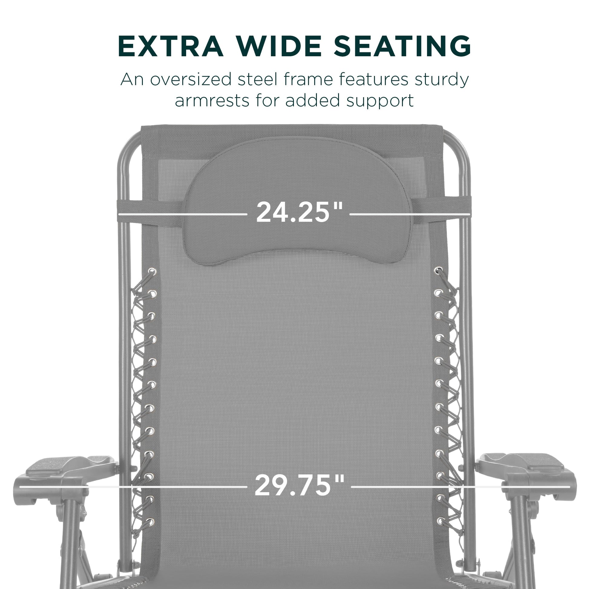 Oversized Reclining Zero Gravity Chair Lounger w/ Cup Holder, Pillow