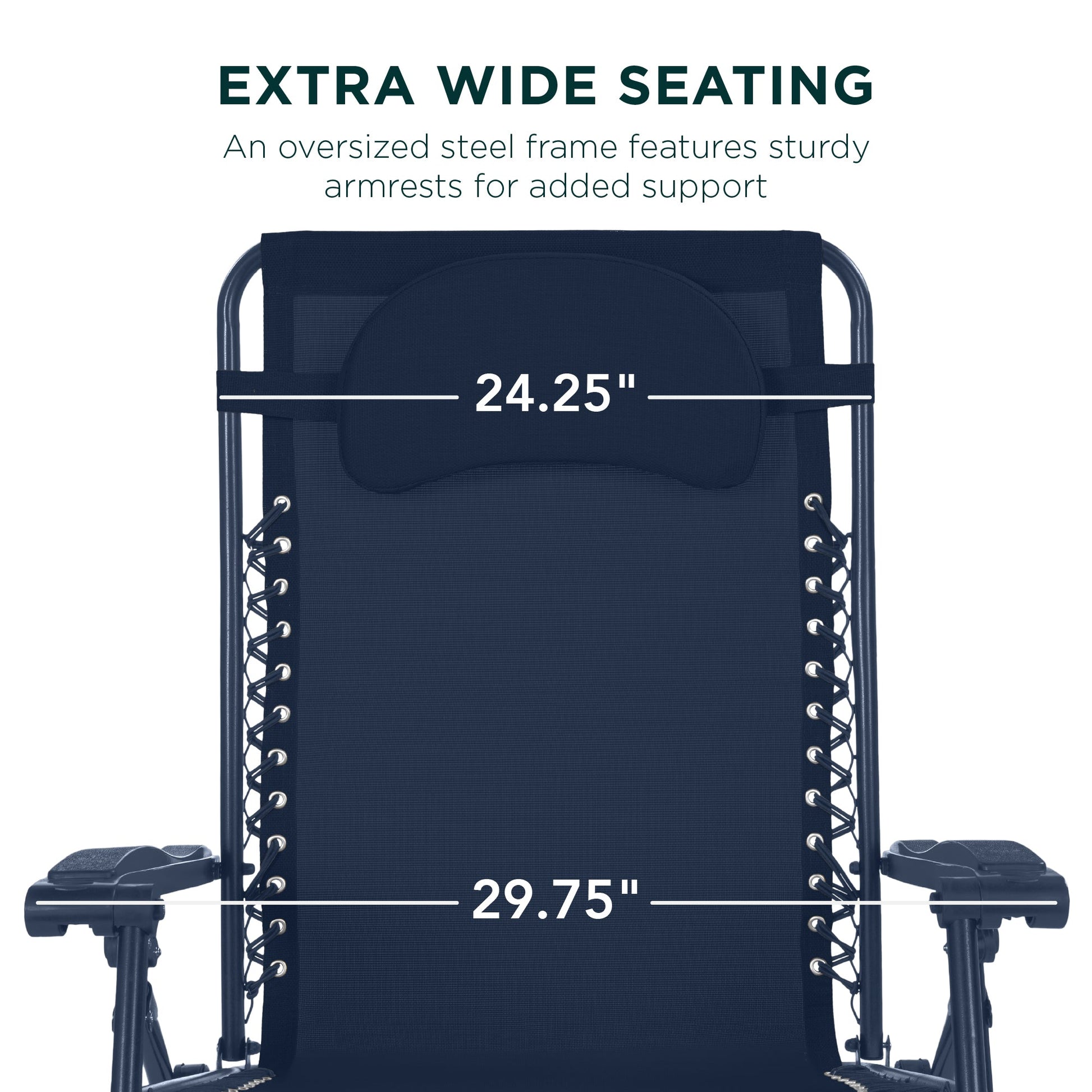 Oversized Reclining Zero Gravity Chair Lounger w/ Cup Holder, Pillow