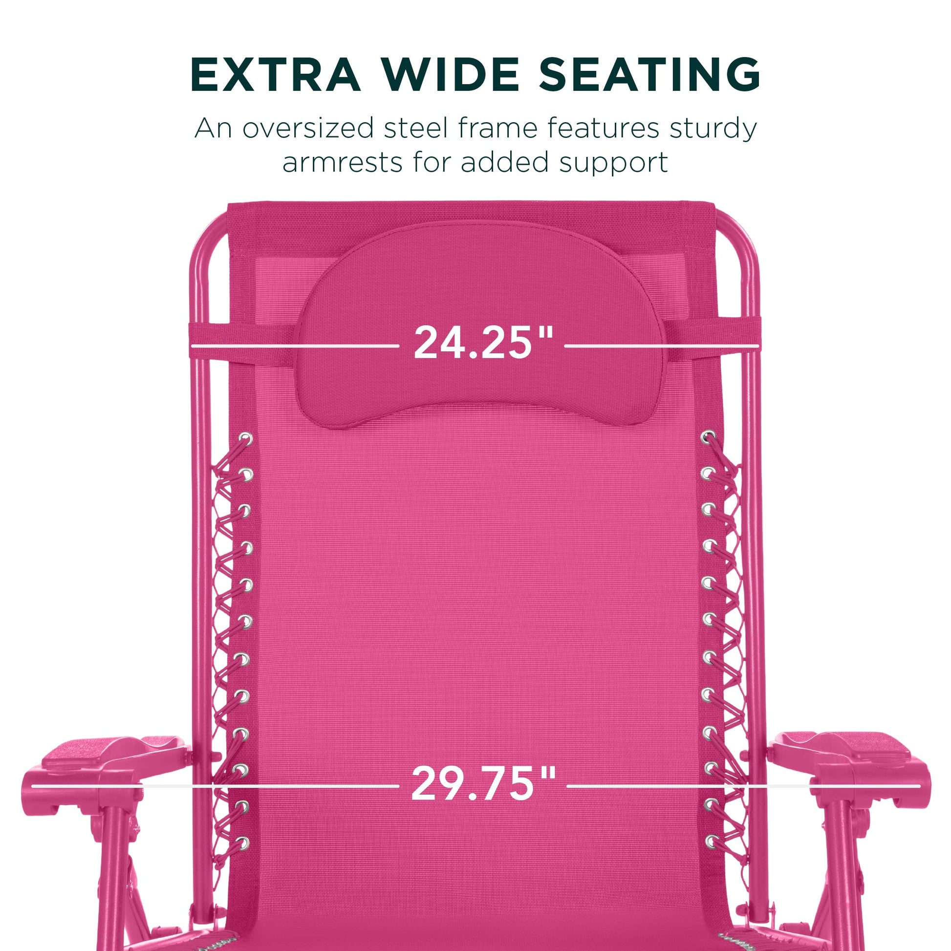 Oversized Reclining Zero Gravity Chair Lounger w/ Cup Holder, Pillow